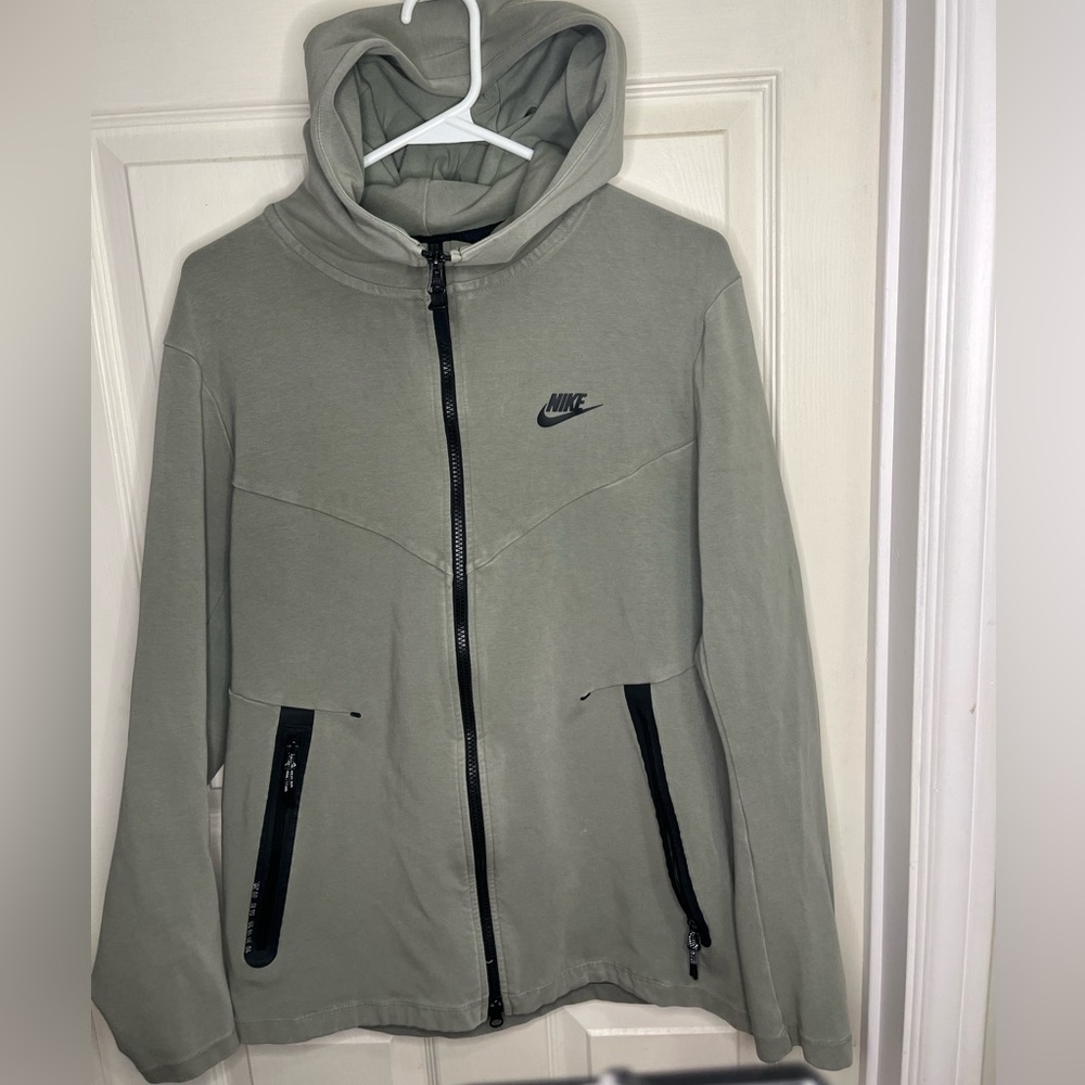 Nike Tech fleece  Greenish gray Performance Jacket with Sleek Design and Hood